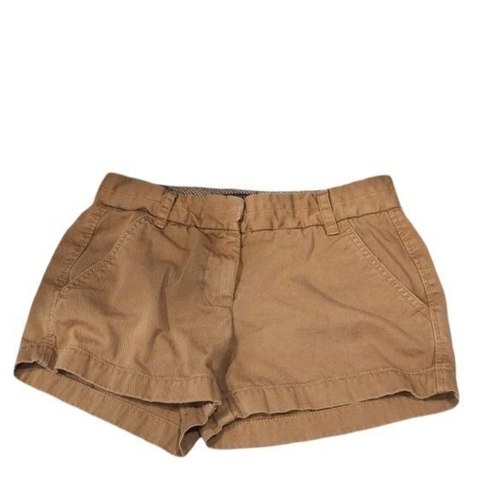 J. Crew Womens Camel Tan 100% Cotton Chino Shorts Style C1456 Size 0